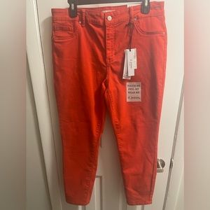 NWT d. Jeans red high waisted ankle jeans Sz 16